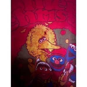 VINTAGE T SHIRT SESAME STREET MERRY CHRISTMAS FROM THE‎ STREET SIZE XL